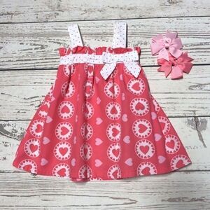 Coral Hearts Baby Dress 